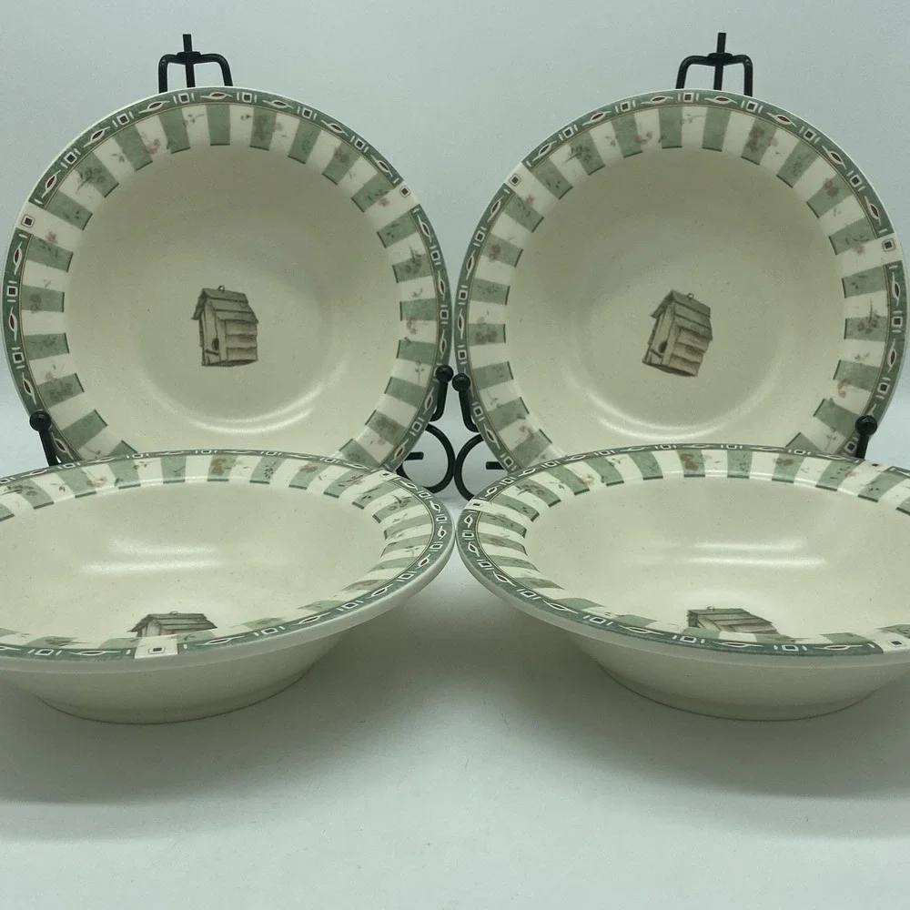 Pfaltzgraff Naturewood Deep‎ Rimmed Soup Cereal Bowls 7 1/4